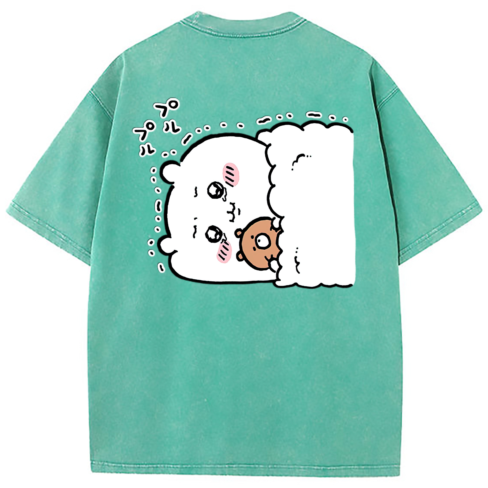 （画像用） ちいかわ ちいかわ Chii-kawa chiikawa 綿100% ヴィンテージ風 半袖Tシャツ（背面プリント）